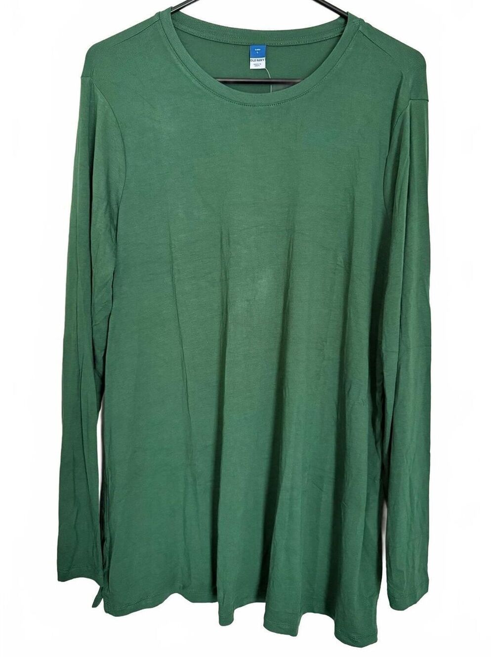 Old Navy NEW Women's Luxe Tee Shirt Size Large Green Minimalist Casual Fall